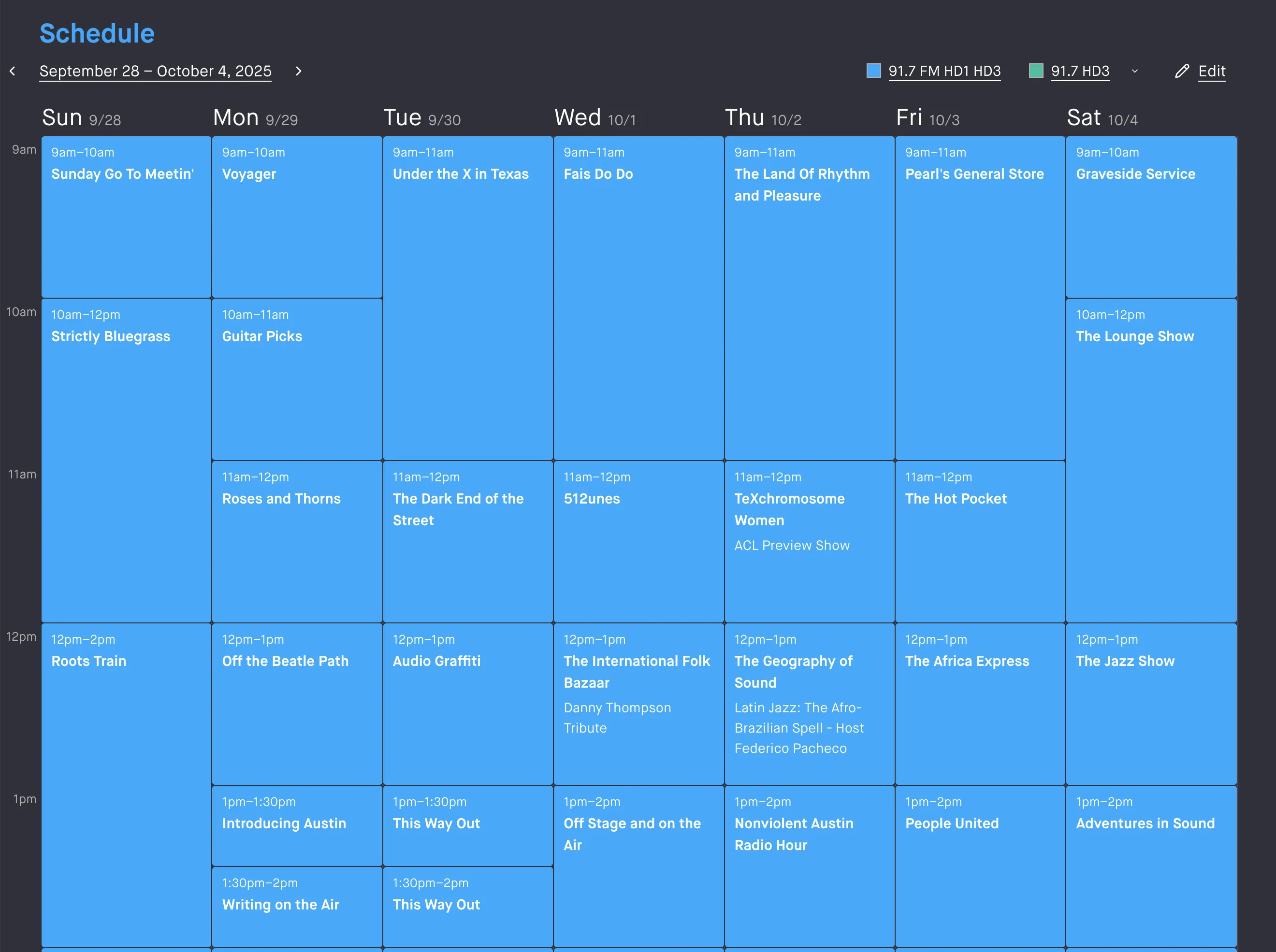 Schedule calendar
