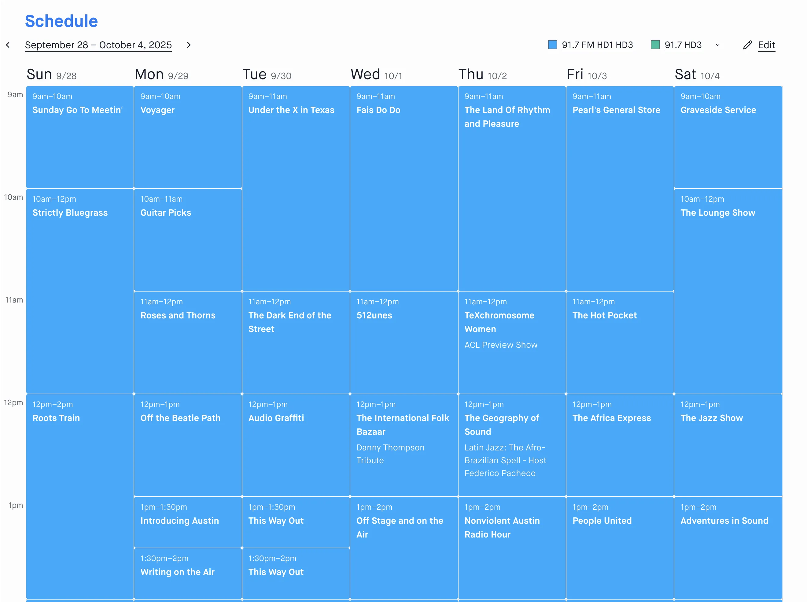 Schedule calendar